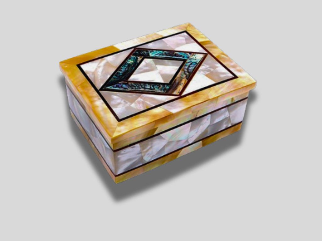 High Quality Stylish Marble Jewelry Storage Box Handmade Mosaic Gem Stone Art